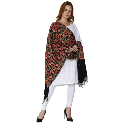 Women's Aari Embroidered Wool Stole